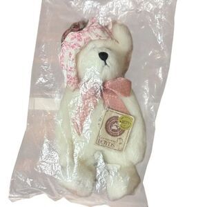 Vintage NIB Limited Edition Boyds Bears Hope L. Bearywell Breast Cancer Pink Hat